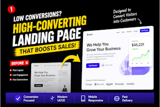 design a modern high converting landing page UI UX
