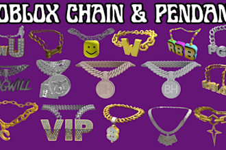 design custom roblox ugc accessories, chain, and pendant