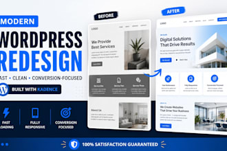redesign wordpress website with kadence, kadence blocks, kadence pro