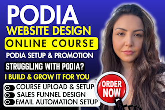 build podia website, thinkific sales funnel, kajabi online course website