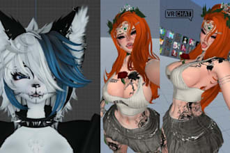 custom vchat avatar , vr character , vrc avatar, vrm  vr game, vroid in unity