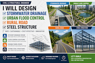 design stormwater drainage urban flood control rural road and steel structure