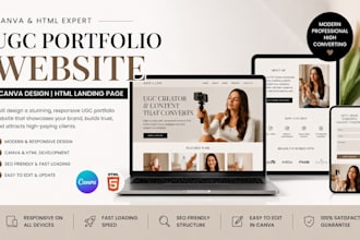 design canva ugc portfolio website canva html landing page ugc portfolio website