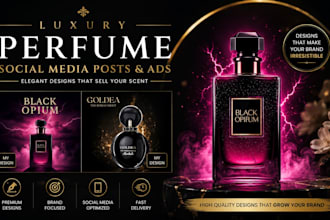 design luxury perfume social media posts and ads