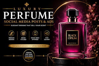 design luxury perfume social media posts and ads