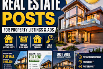 design modern real estate posts for property listings and ads
