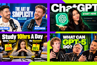 a professional podcast and interview youtube thumbnail