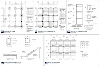 do structural drawing, framing plan, foundation plan in autocad