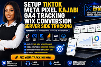 setup tiktok meta pixel kajabi ga4 tracking wix conversion sever side tracking