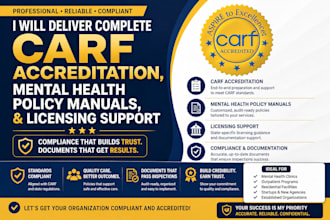 deliver complete carf accreditation, mental health policy manuals, and licensing