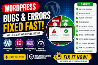 fix  woocommerce errors, checkout issues and wordpress bugs