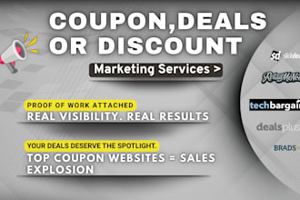 manually submit coupon code, deals vouchers or discount for sales and growth