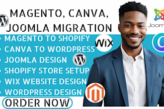 convert canva website to wordpress migrate magento 2 store to shopify wix joomla