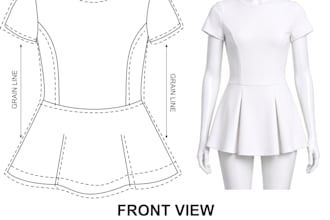 create production ready fashion tech pack and flat sketch
