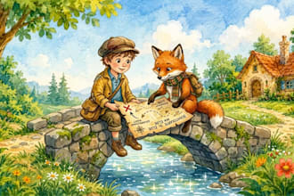 aquarell kinderbuch illustration for children storybook art illustration