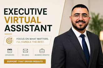 be your executive virtual assistant for admin and business support