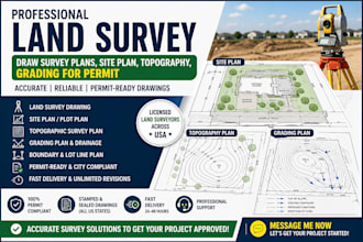 land survey draw survey plans site plan topography land surveyor grading permit