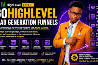 build gohighlevel lead generation funnel and landing page