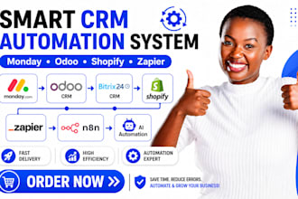 integrate monday com crm zapier automation odoo crm n8n bitrix24 crm shopify