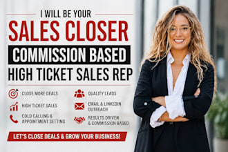 commission based sales closer sales rep sales person b2b leads sales closer