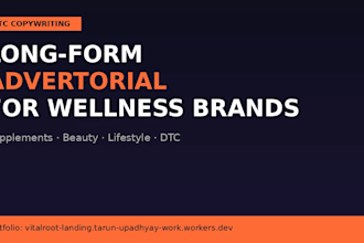 write a long form advertorial for your supplement or wellness brand