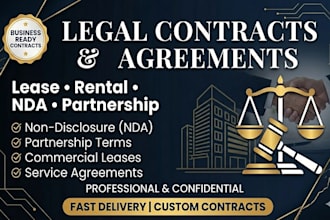 draft professional lease rental agreement, vehicle rental, partnership and nda