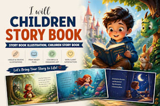 children story book, story book illustration, children story book