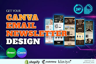 canva email newsletter template design in mailchimp or klaviyo newsletter design