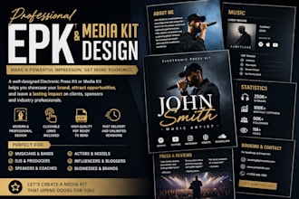 design epk, media kit, press kit, one sheet