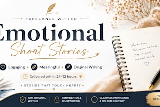 write emotional and engaging short stories for you