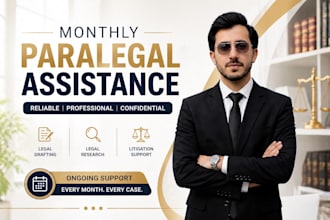 be your monthly paralegal assistant for legal drafting and case support