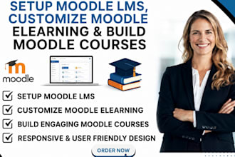 setup moodle lms, customize moodle elearning and build moodle courses