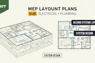 l draw electrical plumbing or mep layout plans