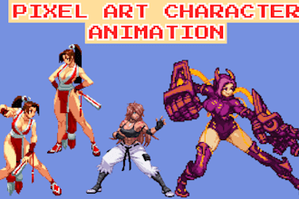 do 2d retro 8bit 16bit pixel art character 2d sprite sheet nsfw pixel animation