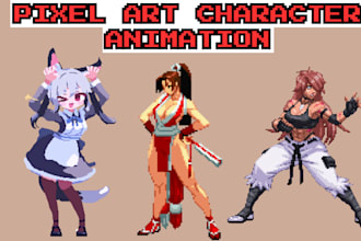 do 2d retro 8bit 16bit pixel art character 2d sprite sheet nsfw pixel animation