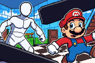 do pixel art icon, 8bit 16bit art, characters and animations for your game