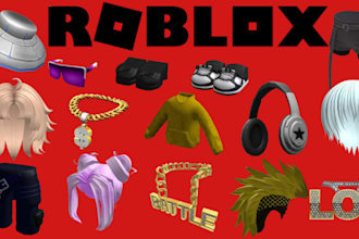 create roblox ugc accessories including, chain, hair, and custom avatar items