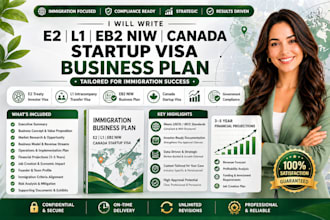 write a professional e2 l1 eb2 niw immigration canada startup visa business plan