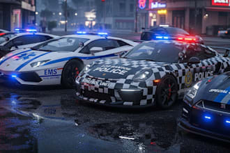 design custom fivem car livery skins, ems, police sports 4k, gta v car wrap