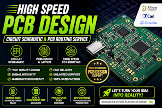 do high speed pcb design circuit  schematic and pcb routing for  manufacturing