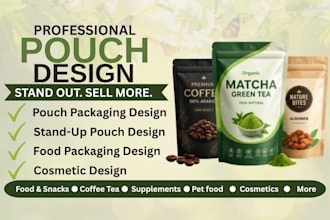 design custom pouch packaging for food, stand up pouch, cosmetic products