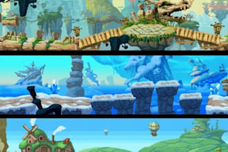 do pixel art ui hud, sprite sheet, animation and pixel  background