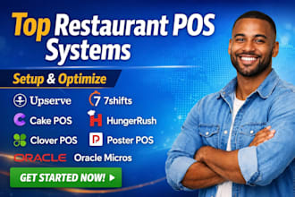 setup upserve 7shifts cake pos hungerrush clover pos poster pos oracle micros