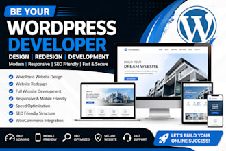be your world press developer design redesign and develop a modern worldpress