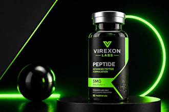 peptide product label design 3d vial mockup supplement cbd packaging branding