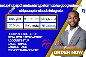 setup hubspot meta ads typeform zoho googlesheets stripe zapier claude integrate