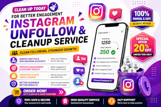 unfollow inactive instagram following, bot and inactive followers manually