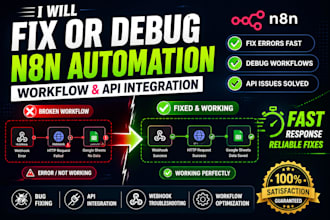 fix or debug your broken n8n automation and api integration