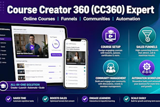 build and automate your course creator 360 online course and sales funnel