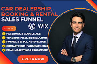 build car rental website car dealership website car wash website booking funnel